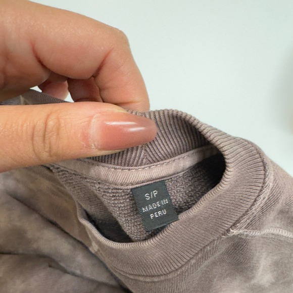 ATM Sweatshirt Womens Small Tie Dye Pullover Distressed Raw Hem Made in Peru - Picture 5 of 10